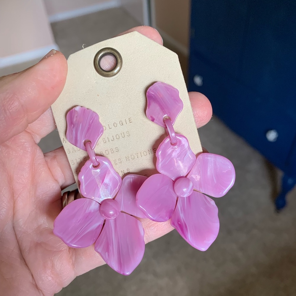 New NWT Anthropologie Mini Flower Drop Earrings
